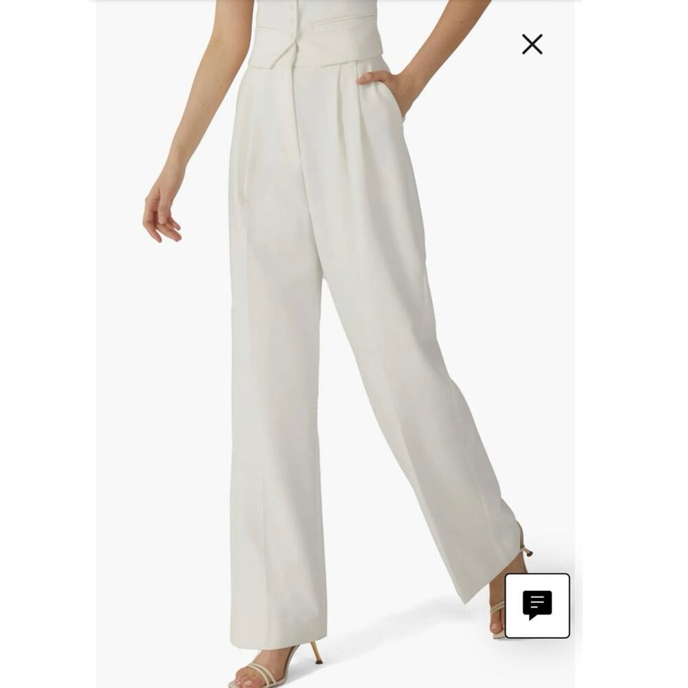 NWOT Favorite Daughter The Favorite Pant Pleat Pants in Ivory SZ 4